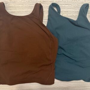 lululemon athletica Brown and Blue Tank Tops